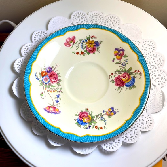 Stunning Aynsley Turquoise and yellow cup and saucer great condition - Picture 4 of 5